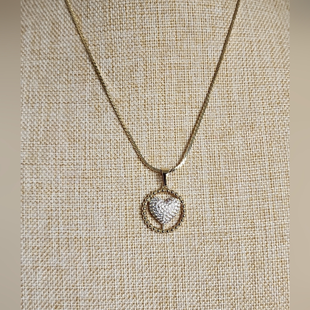 Heart Pendant Necklace Gold Plated